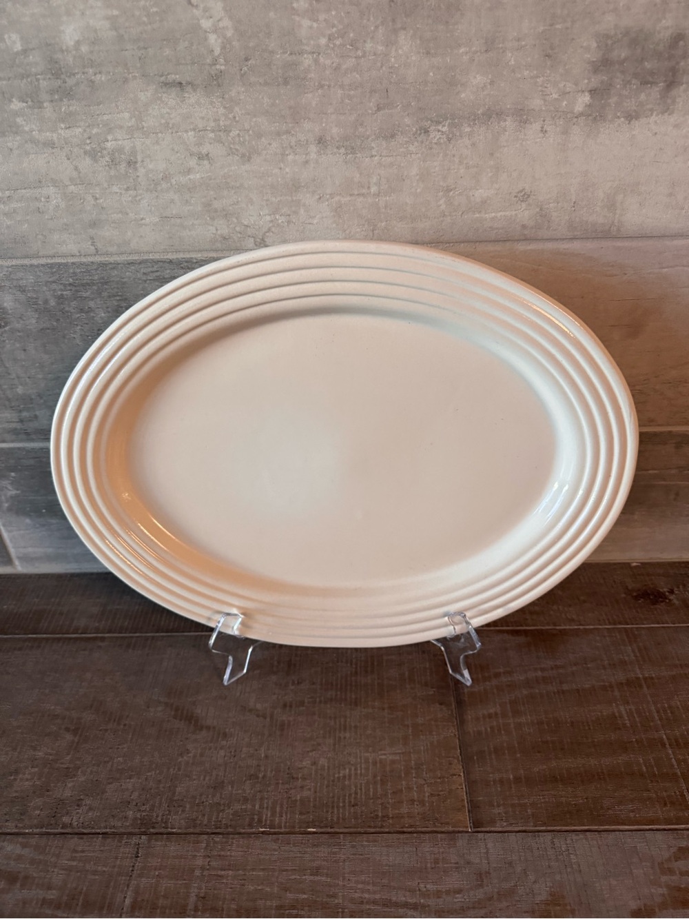 Pampered Chef Beige Oblong Serving Tray 15.5”X11.5” Made In USA